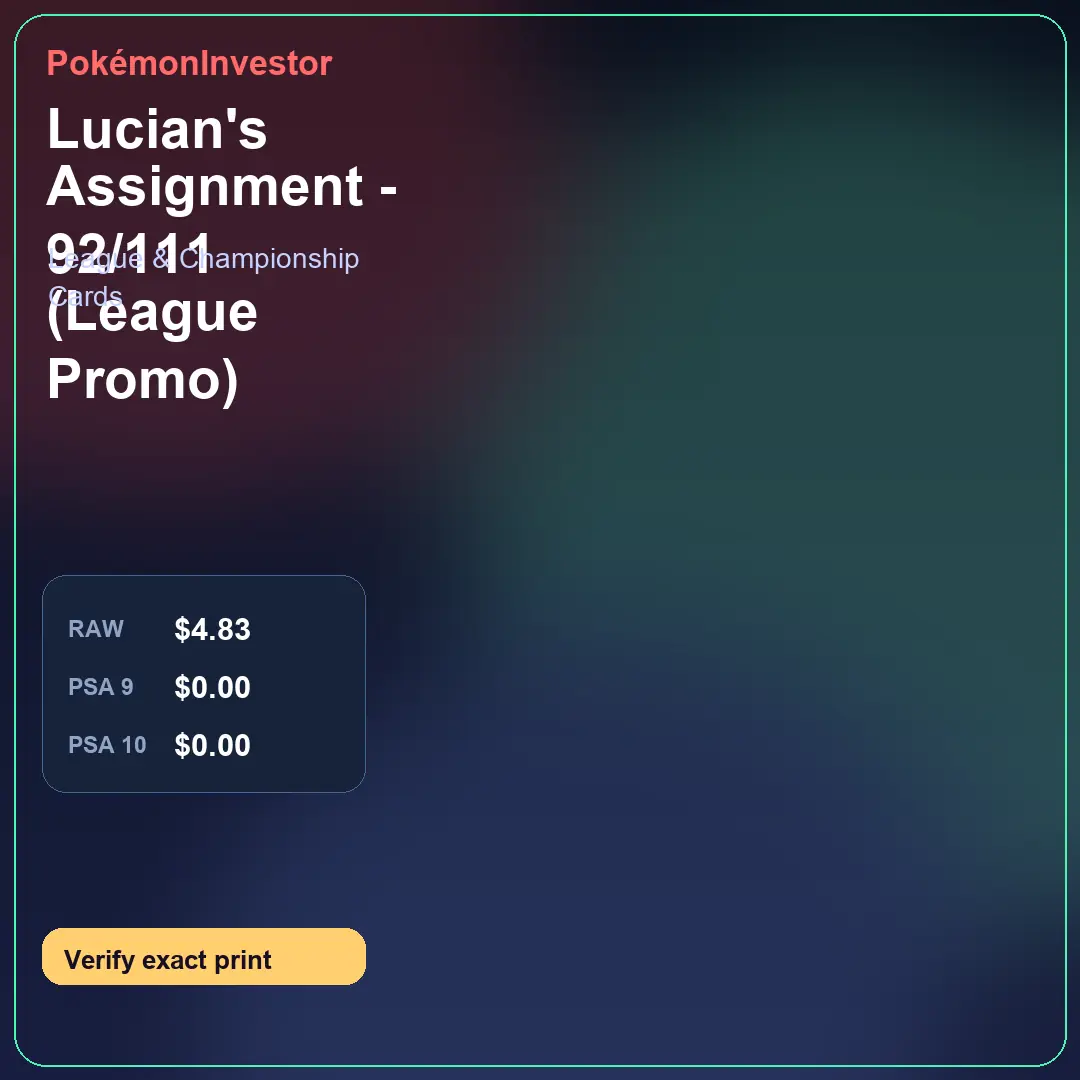 Card research image for Lucian's Assignment - 92/111 (League Promo)