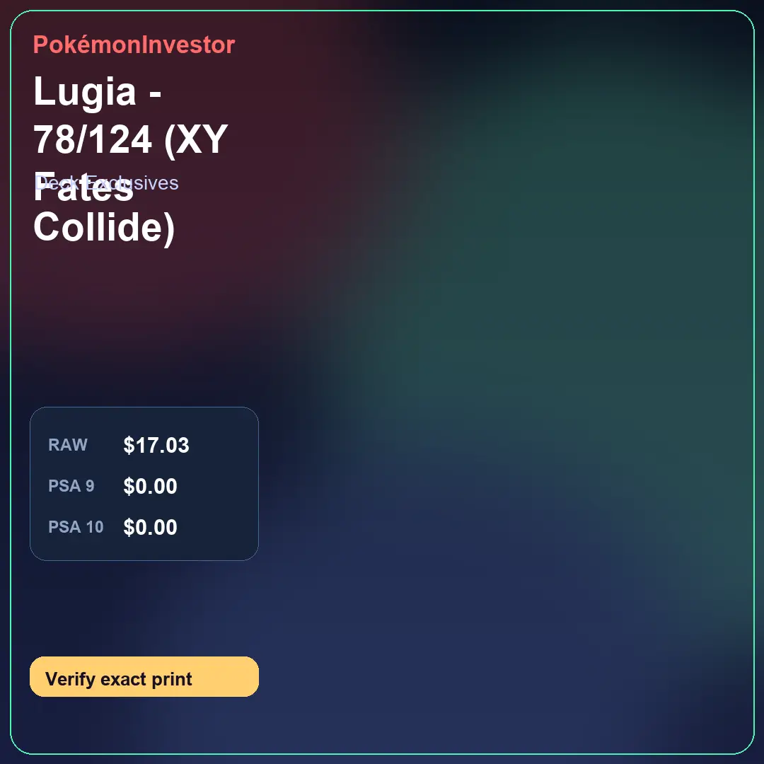 Card research image for Lugia - 78/124 (XY Fates Collide)