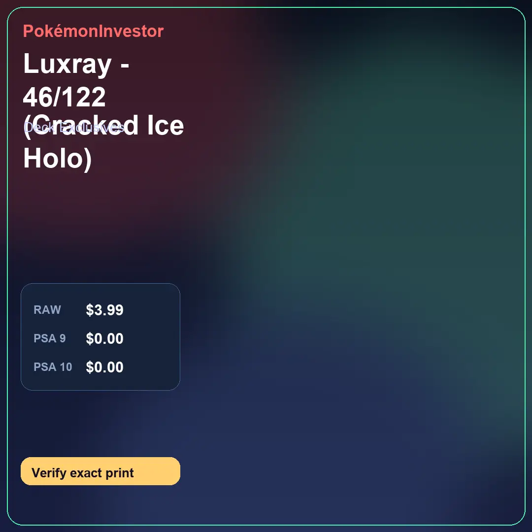Card research image for Luxray - 46/122 (Cracked Ice Holo)