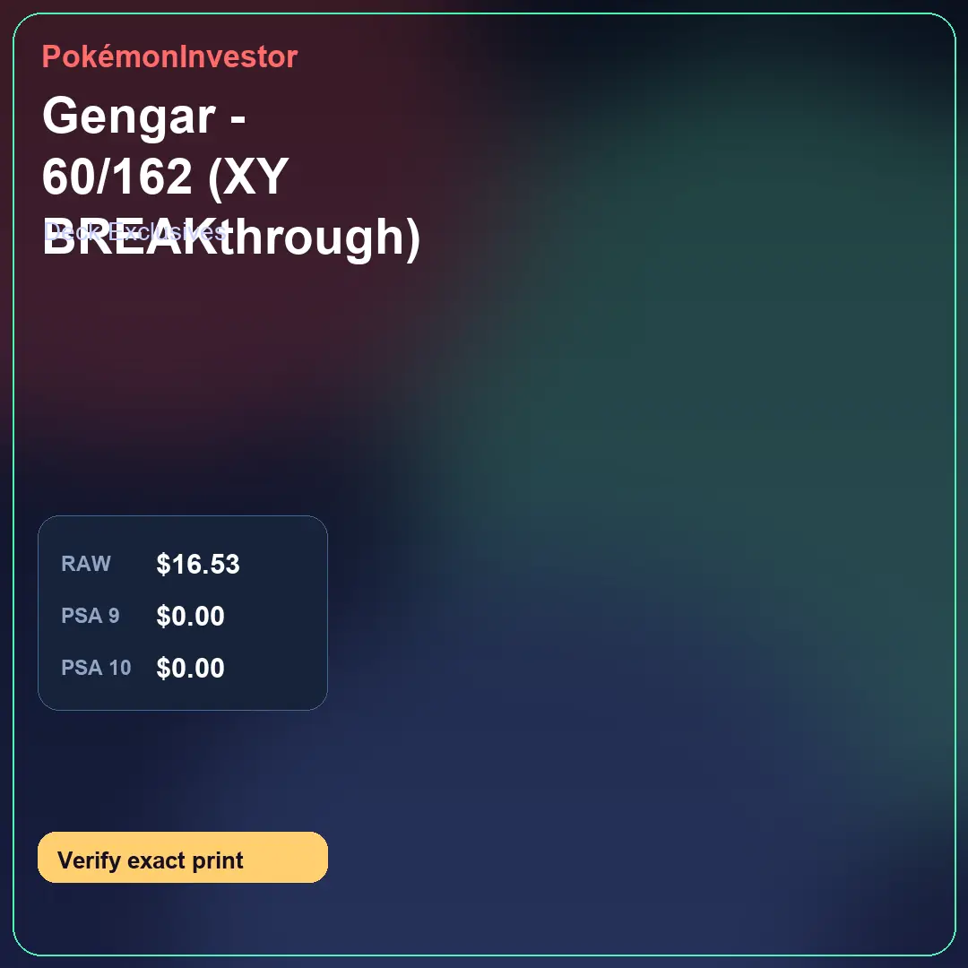 Card research image for Gengar - 60/162 (XY BREAKthrough)