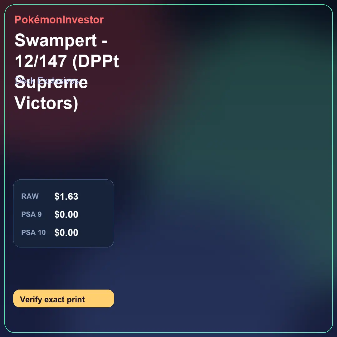 Card research image for Swampert - 12/147 (DPPt Supreme Victors)