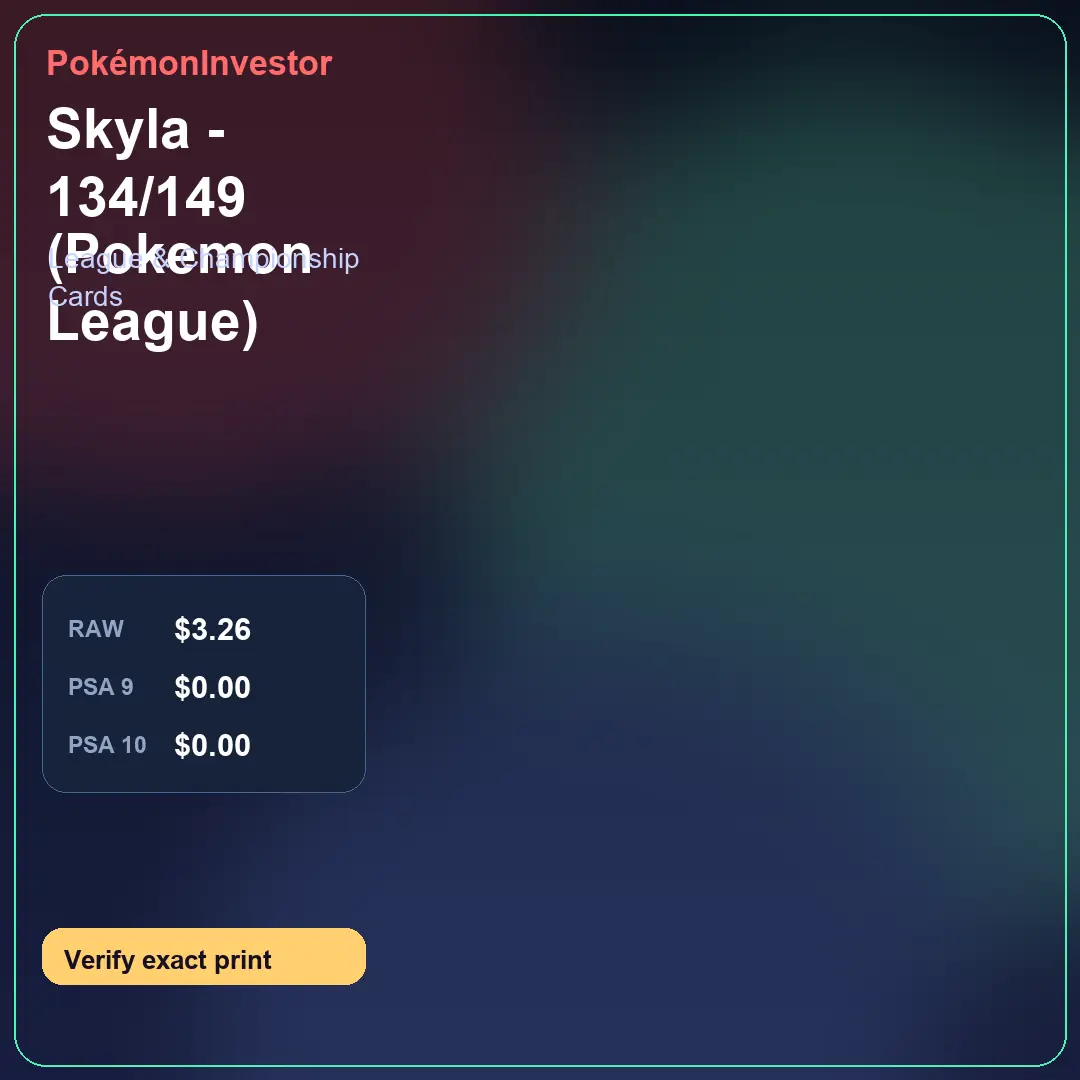 Card research image for Skyla - 134/149 (Pokemon League)