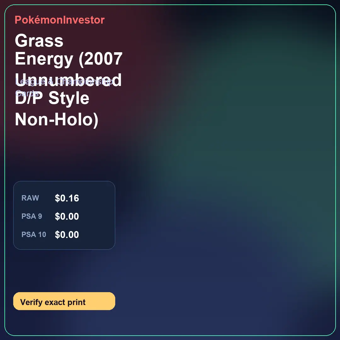 Card research image for Grass Energy (2007 Unnumbered D/P Style Non-Holo)