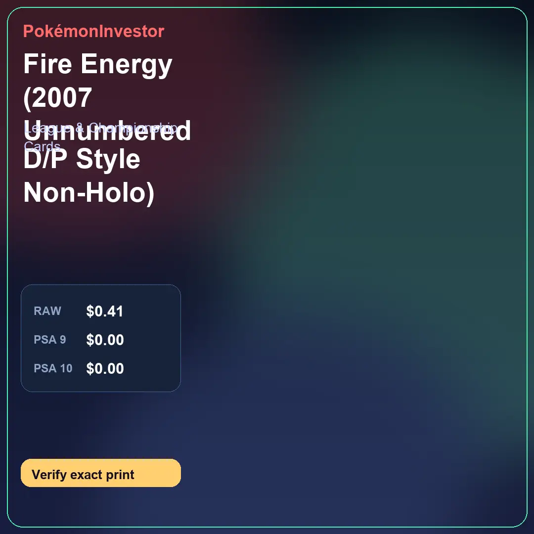 Card research image for Fire Energy (2007 Unnumbered D/P Style Non-Holo)
