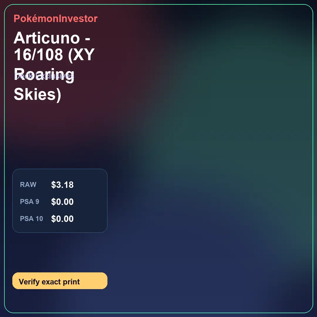 Card research image for Articuno - 16/108 (XY Roaring Skies)