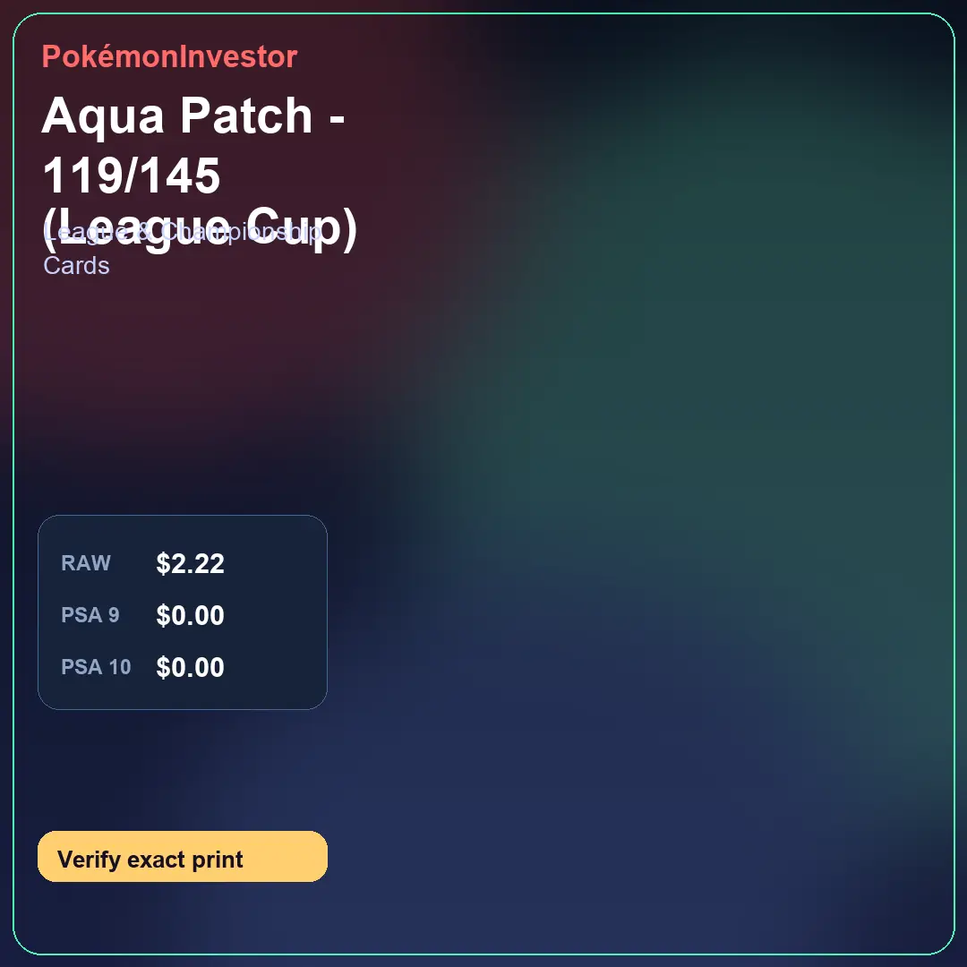 Card research image for Aqua Patch - 119/145 (League Cup)