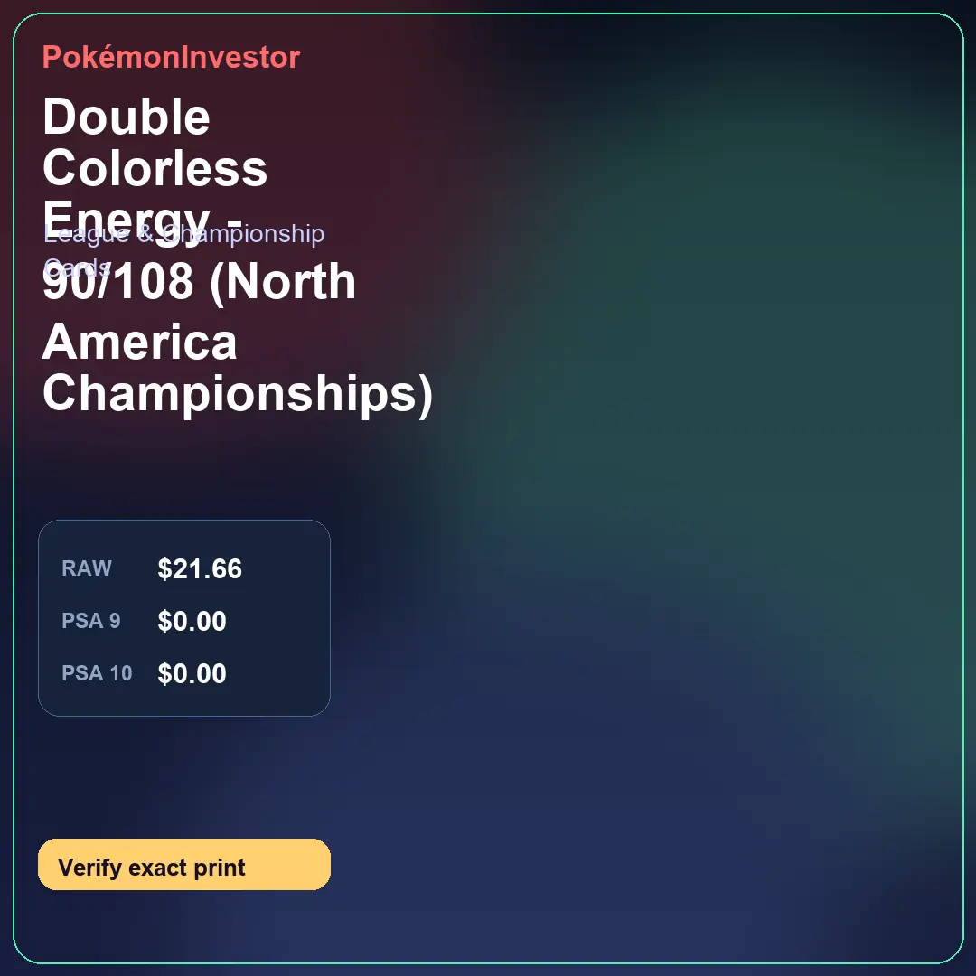 Card research image for Double Colorless Energy - 90/108 (North America Championships)