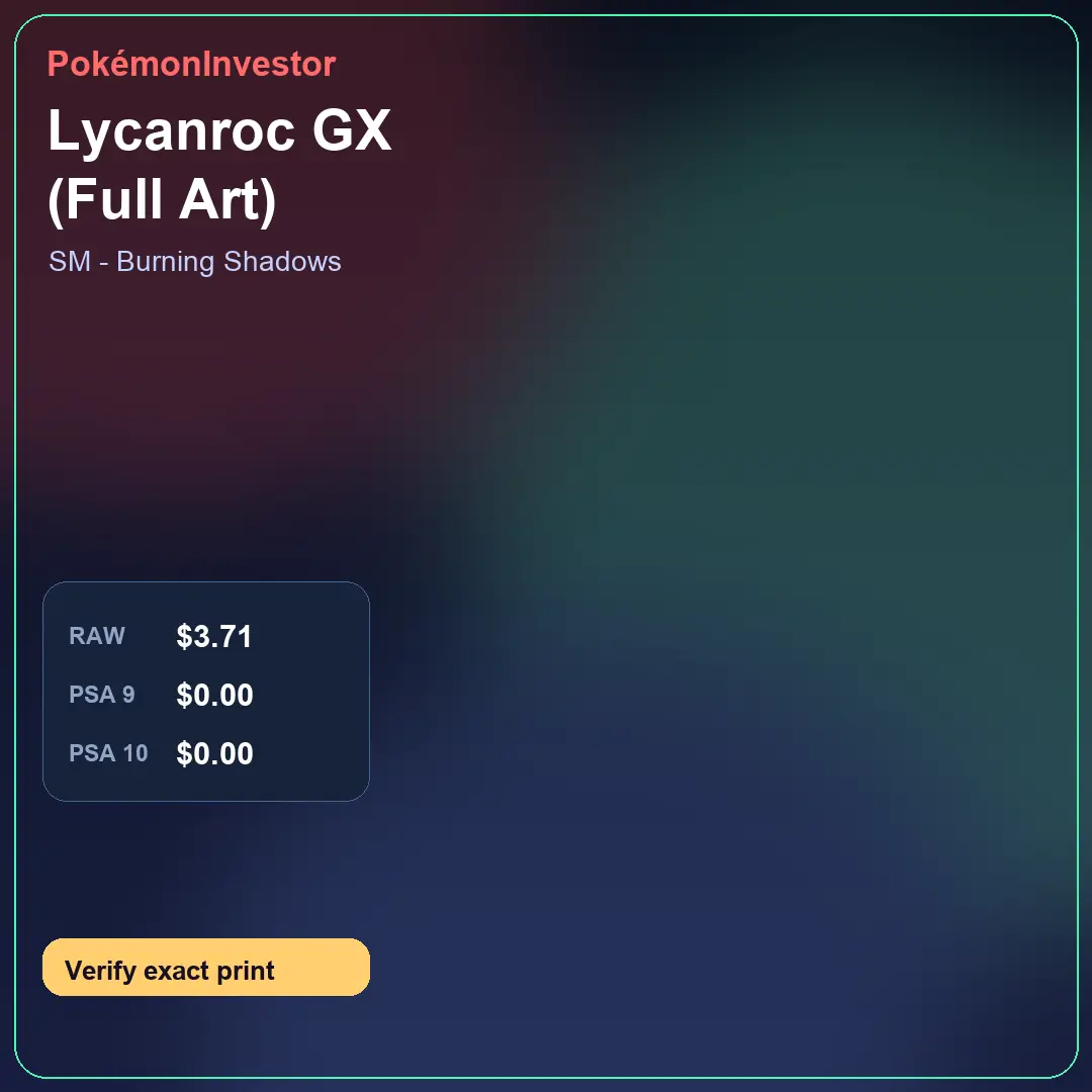 Card research image for Lycanroc GX (Full Art)