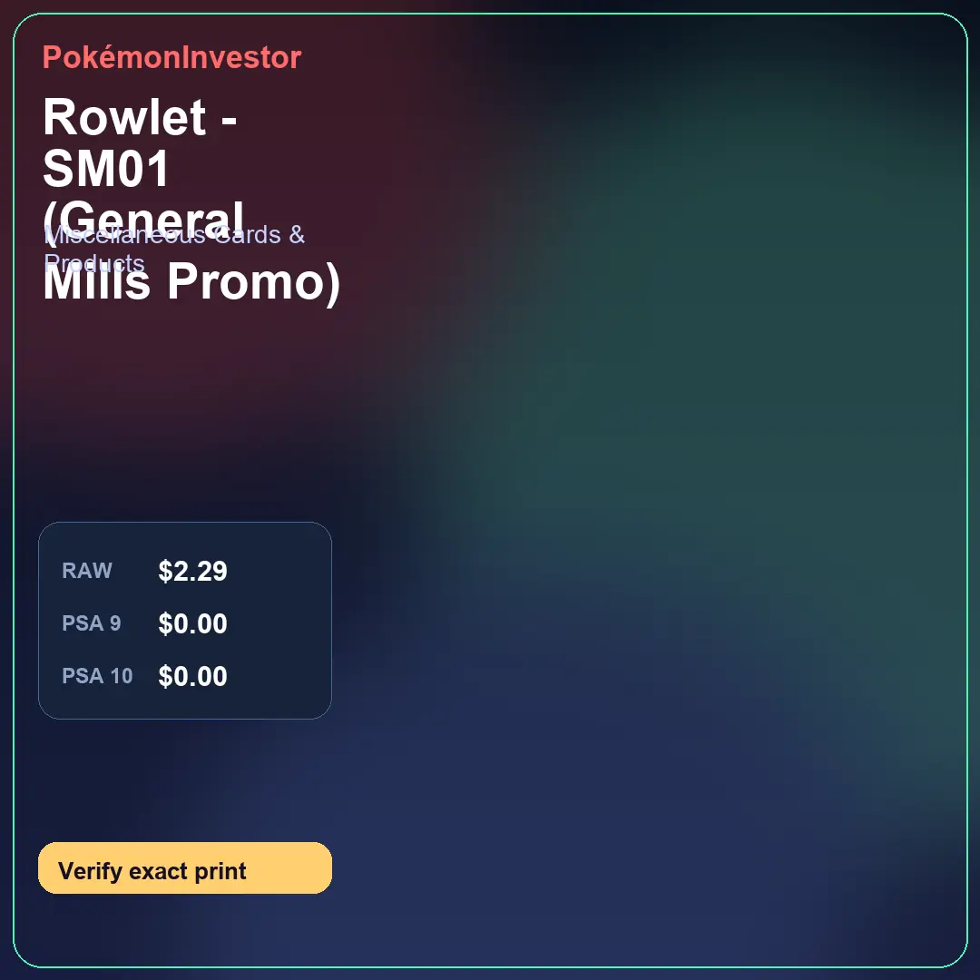 Card research image for Rowlet - SM01 (General Mills Promo)