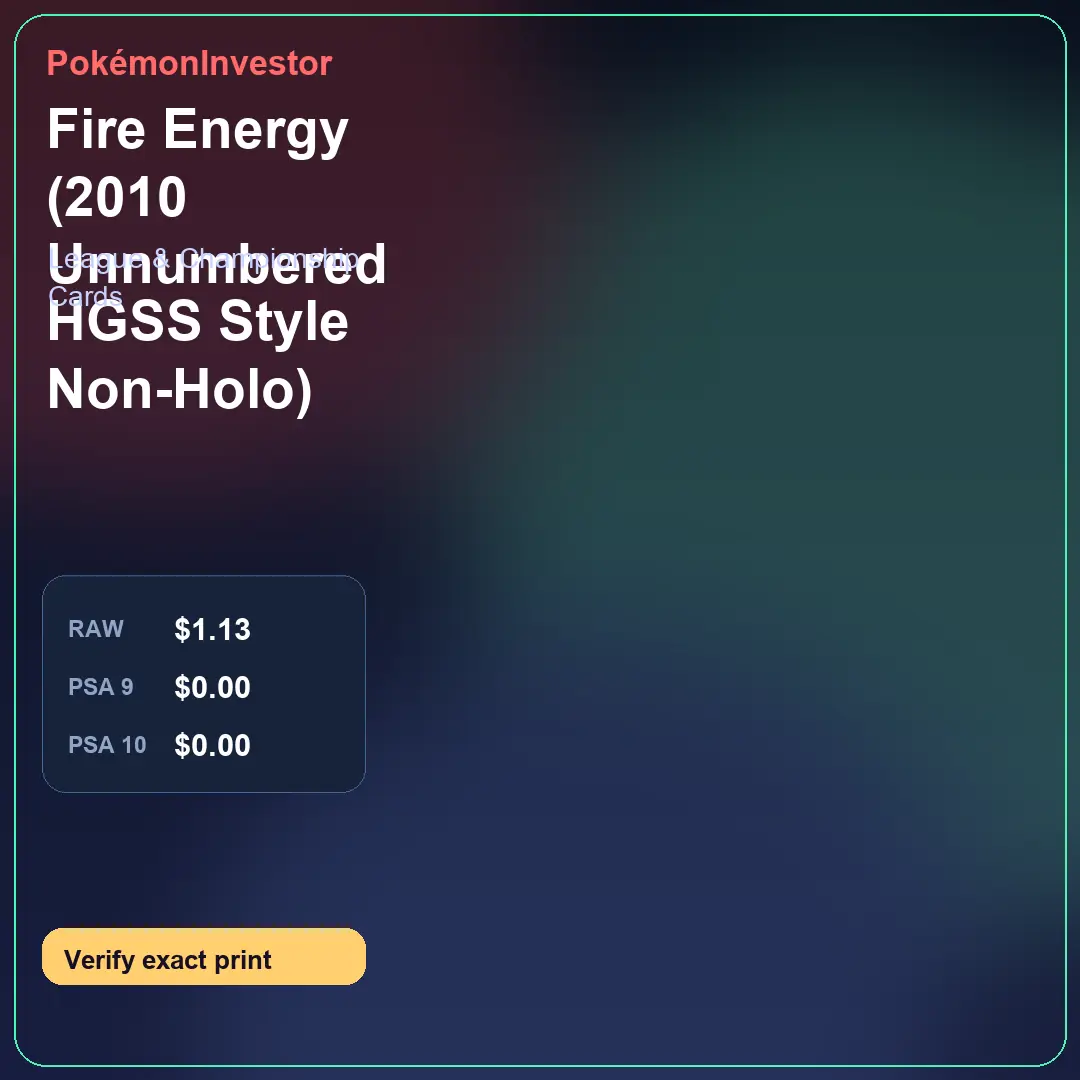 Card research image for Fire Energy (2010 Unnumbered HGSS Style Non-Holo)