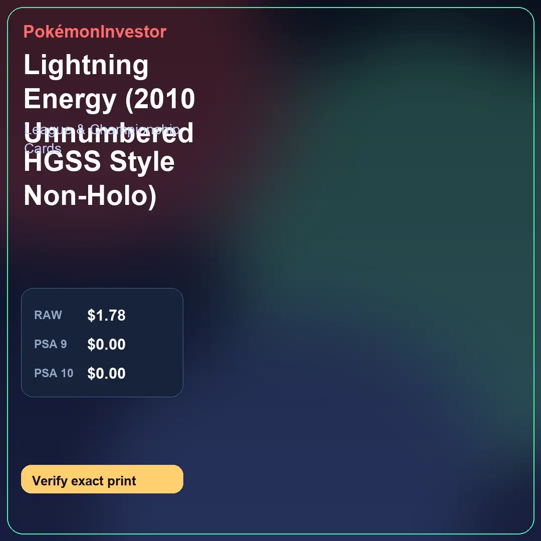 Card research image for Lightning Energy (2010 Unnumbered HGSS Style Non-Holo)