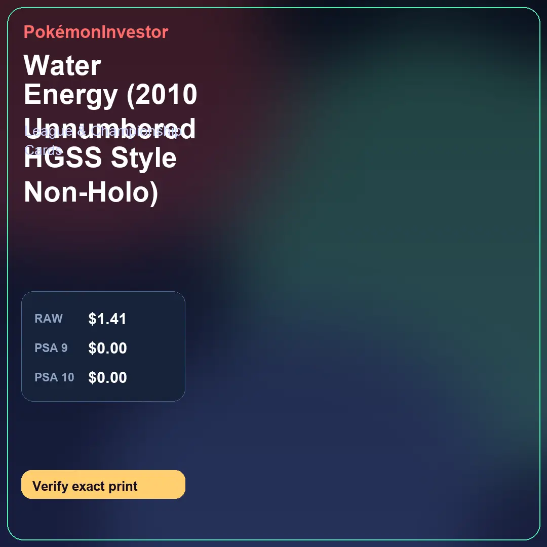 Card research image for Water Energy (2010 Unnumbered HGSS Style Non-Holo)