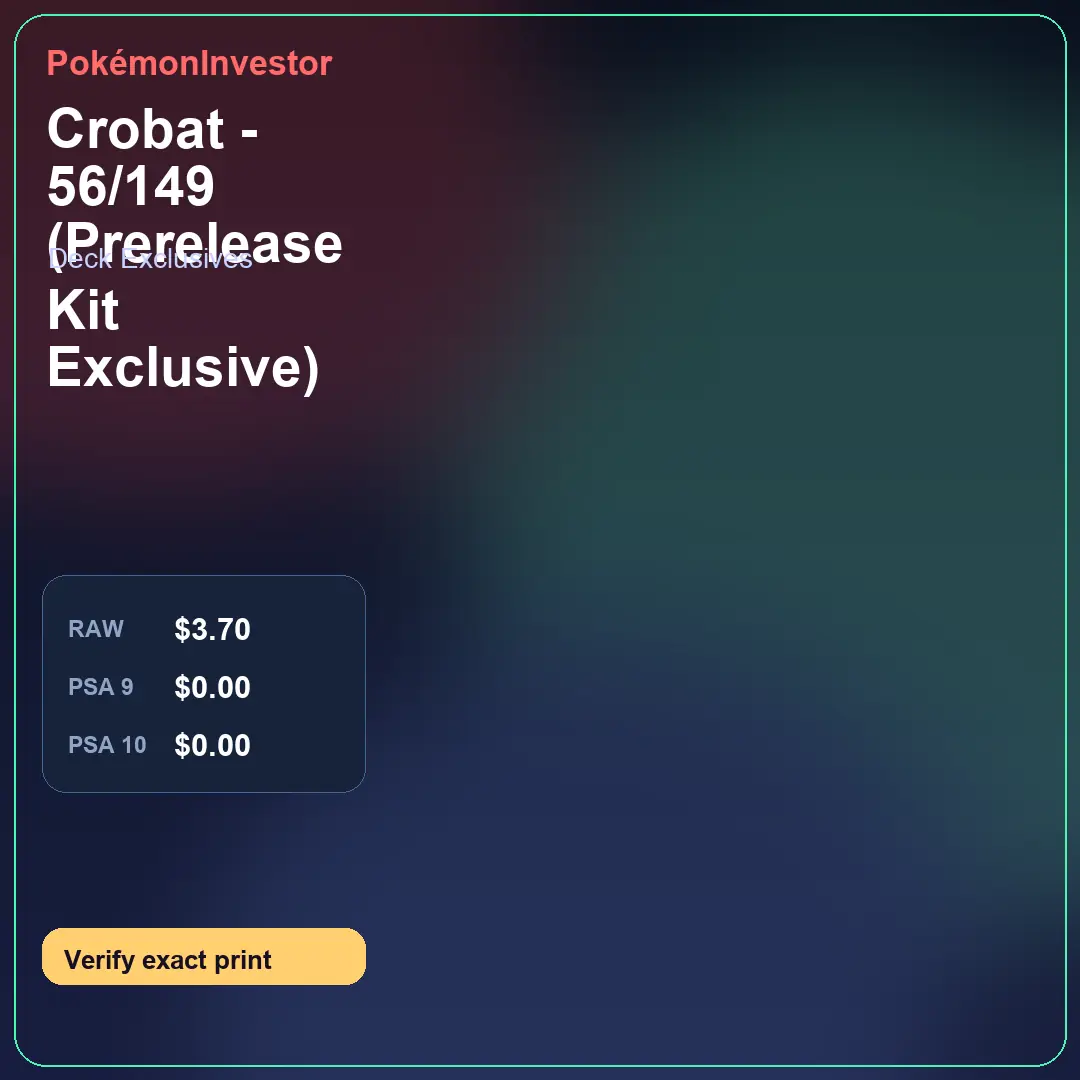 Card research image for Crobat - 56/149 (Prerelease Kit Exclusive)