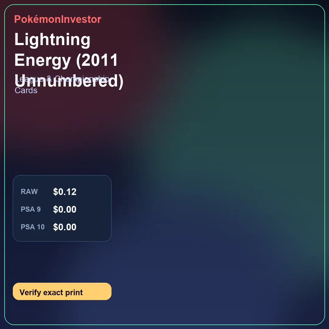 Card research image for Lightning Energy (2011 Unnumbered)