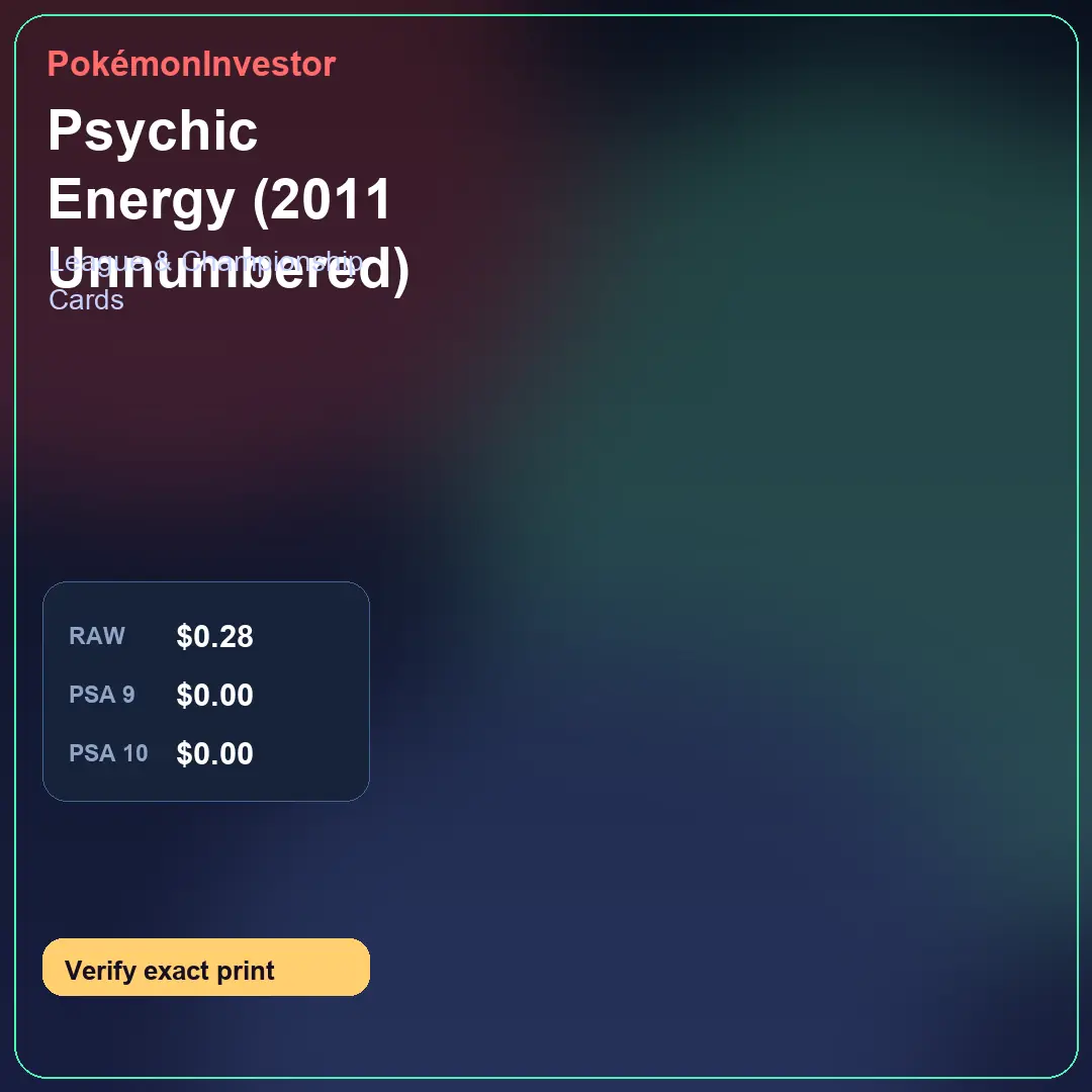 Card research image for Psychic Energy (2011 Unnumbered)