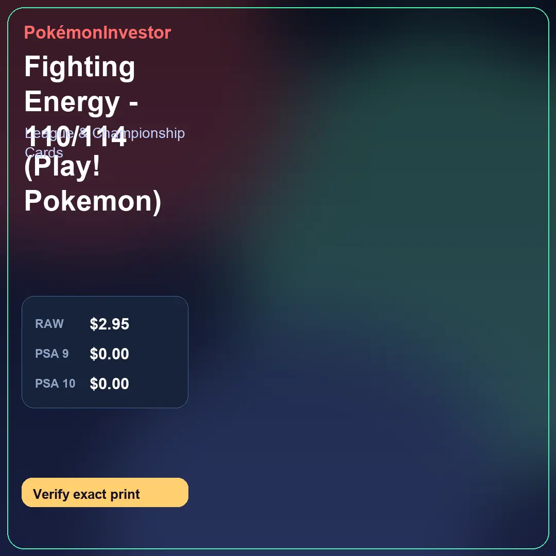 Card research image for Fighting Energy - 110/114 (Play! Pokemon)