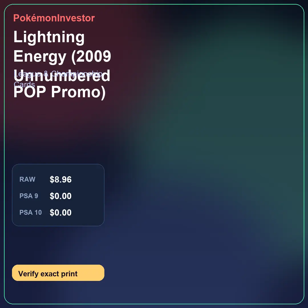 Card research image for Lightning Energy (2009 Unnumbered POP Promo)