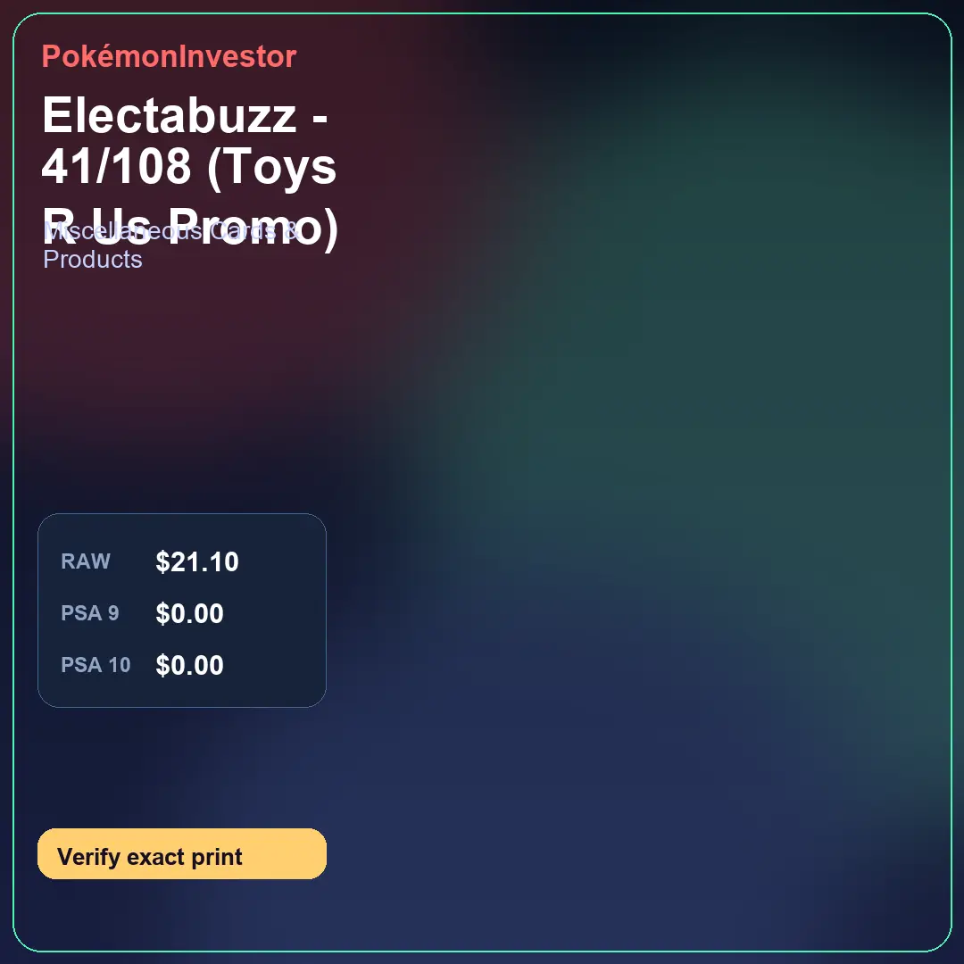 Card research image for Electabuzz - 41/108 (Toys R Us Promo)