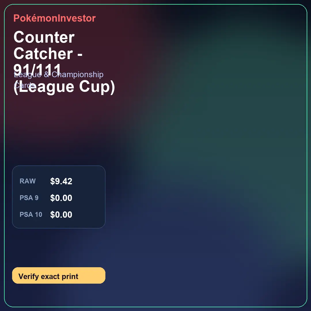 Card research image for Counter Catcher - 91/111 (League Cup)
