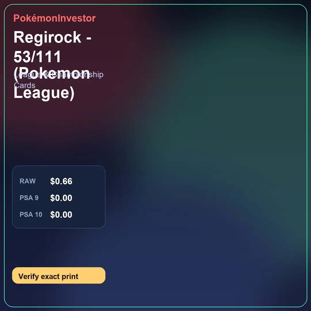 Card research image for Regirock - 53/111 (Pokemon League)