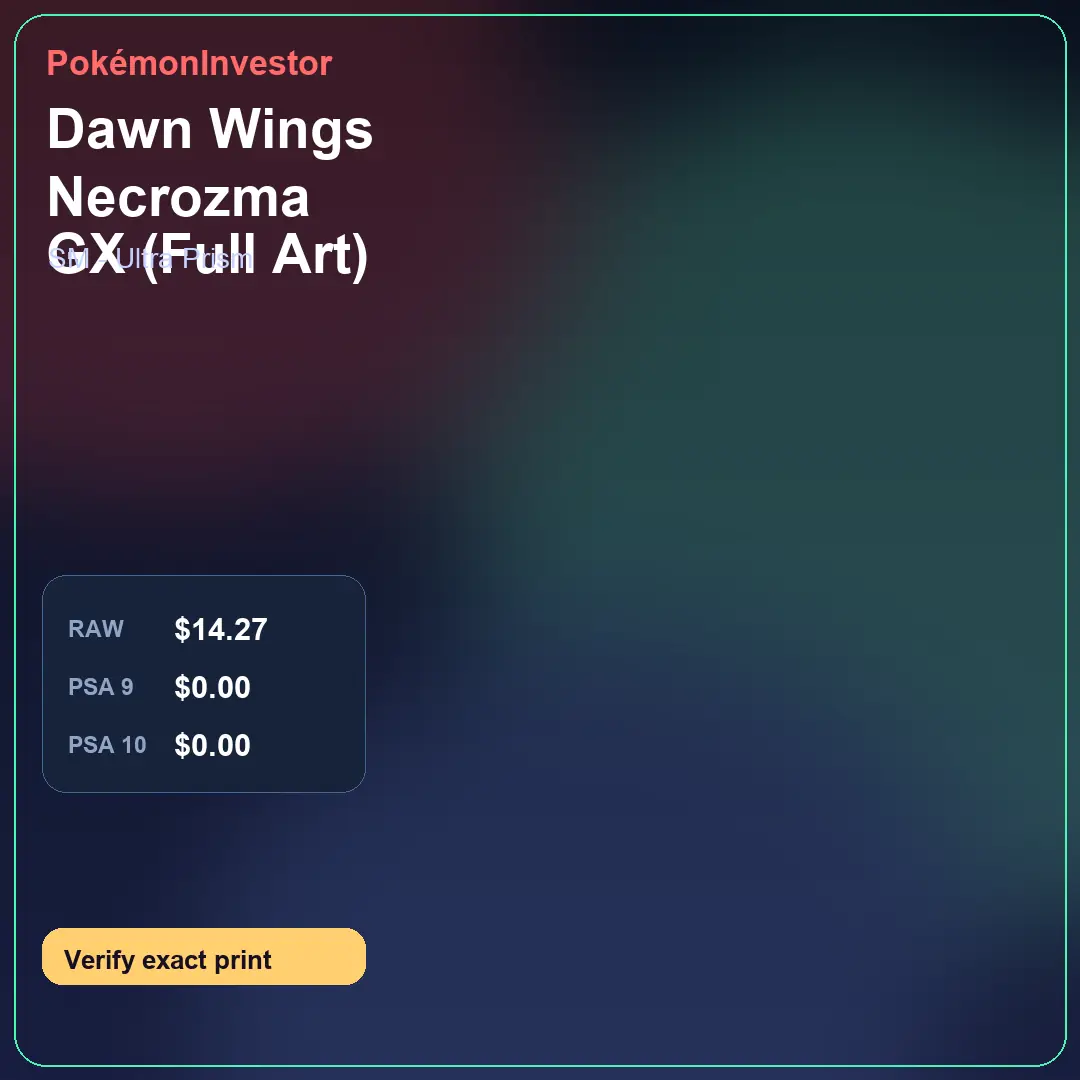 Card research image for Dawn Wings Necrozma GX (Full Art)