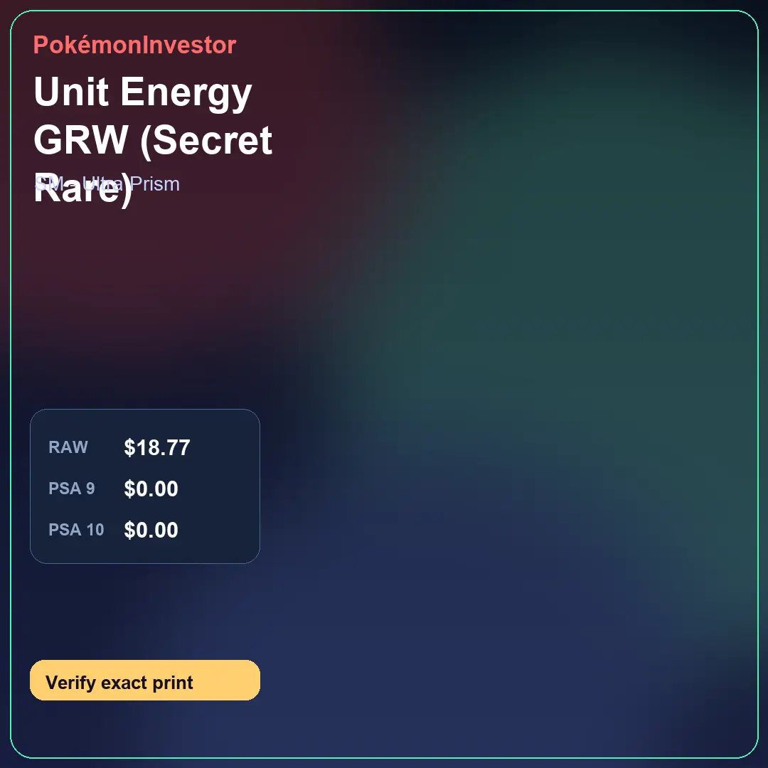 Card research image for Unit Energy GRW (Secret Rare)