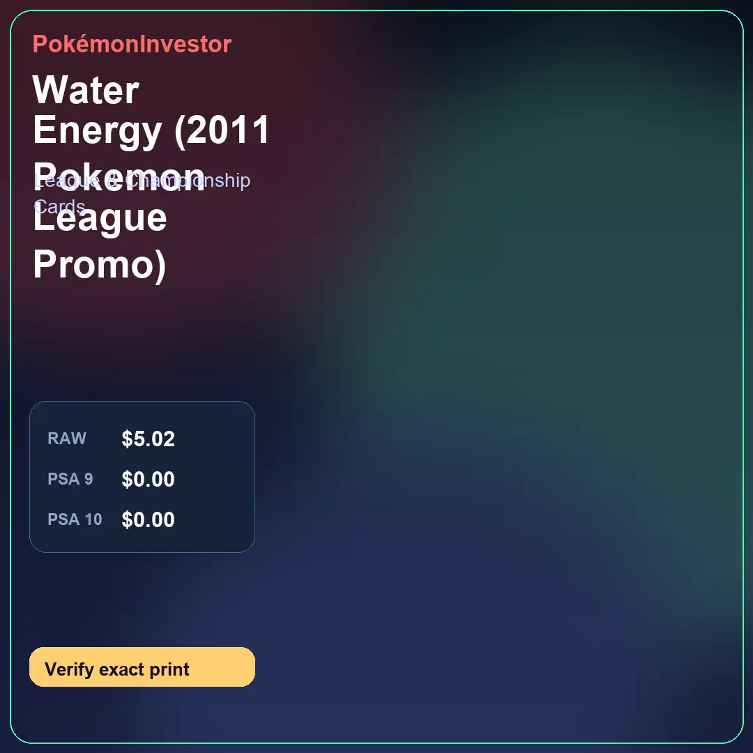 Card research image for Water Energy (2011 Pokemon League Promo)