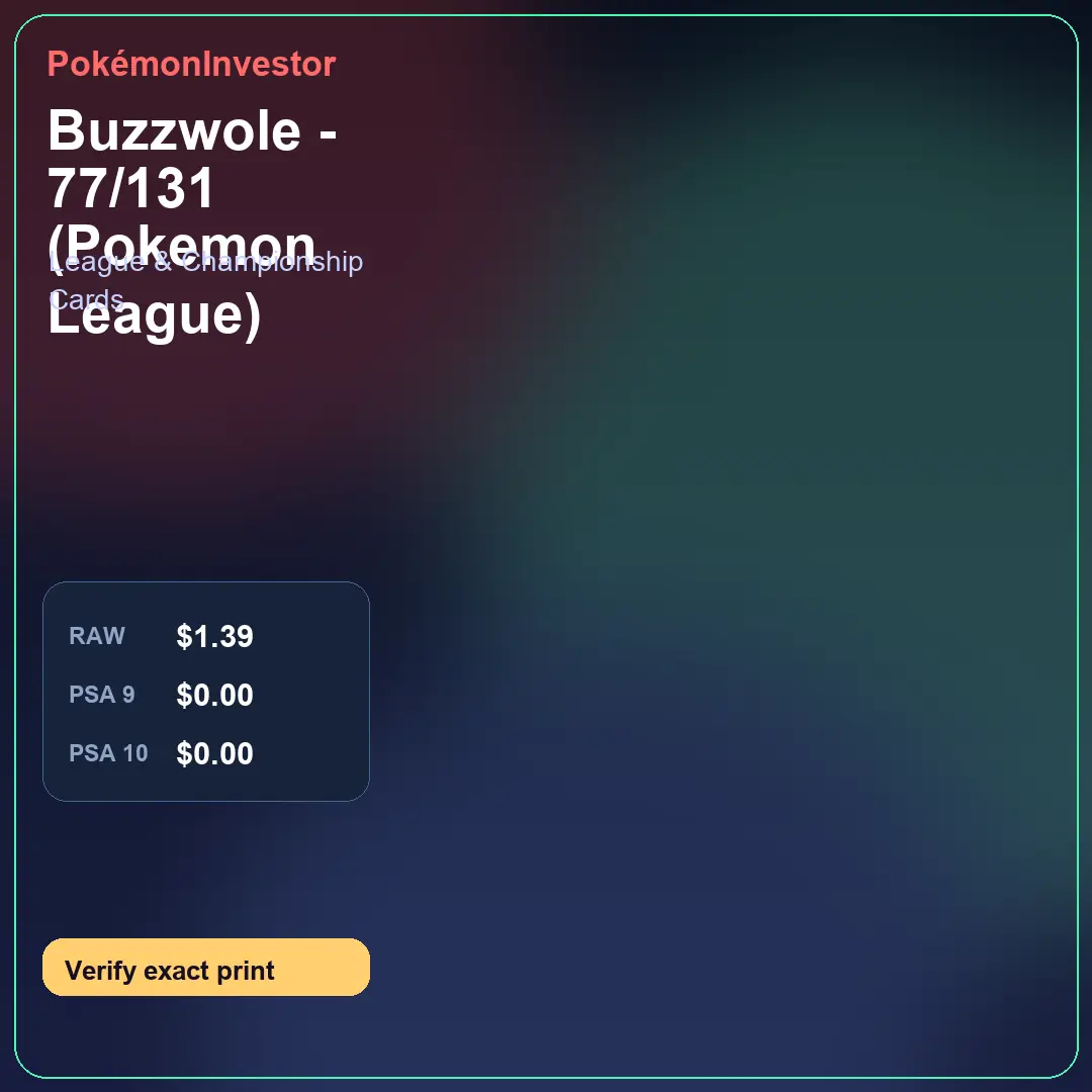 Card research image for Buzzwole - 77/131 (Pokemon League)