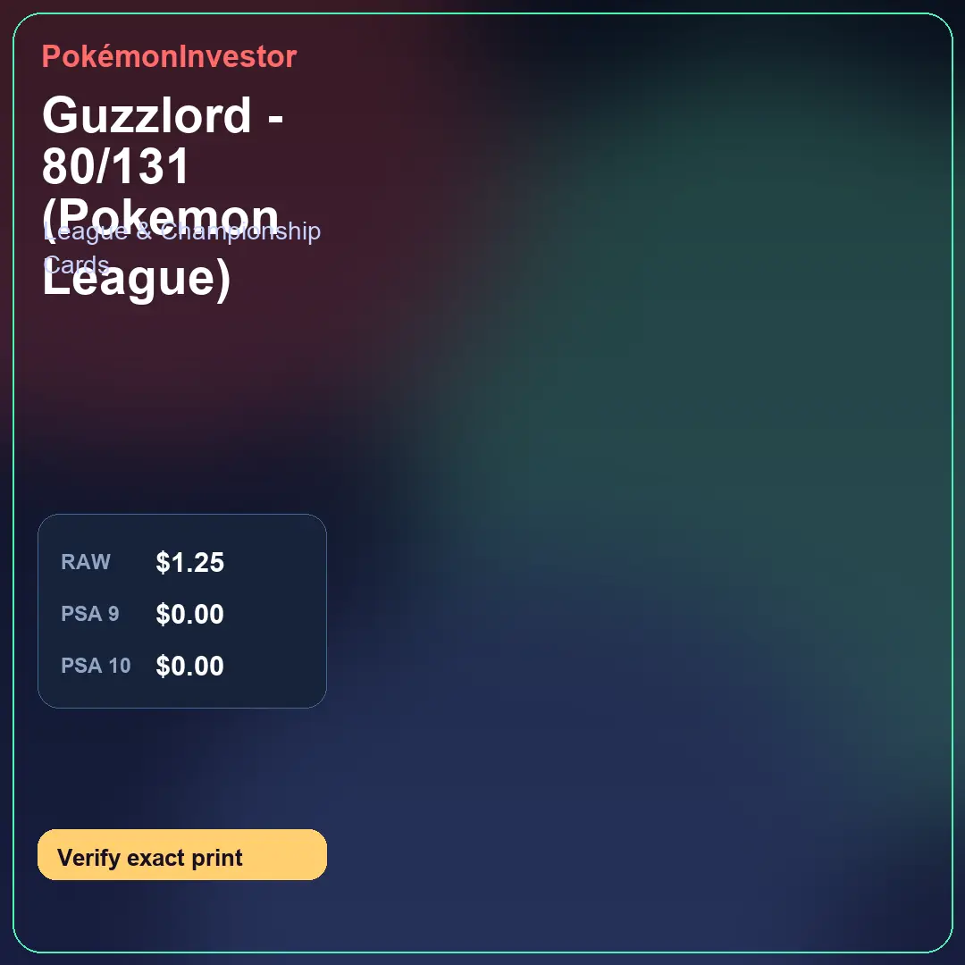 Card research image for Guzzlord - 80/131 (Pokemon League)