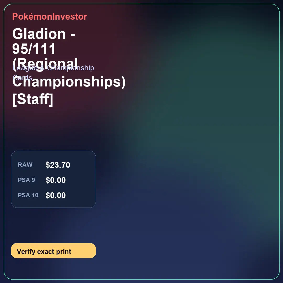 Card research image for Gladion - 95/111 (Regional Championships) [Staff]