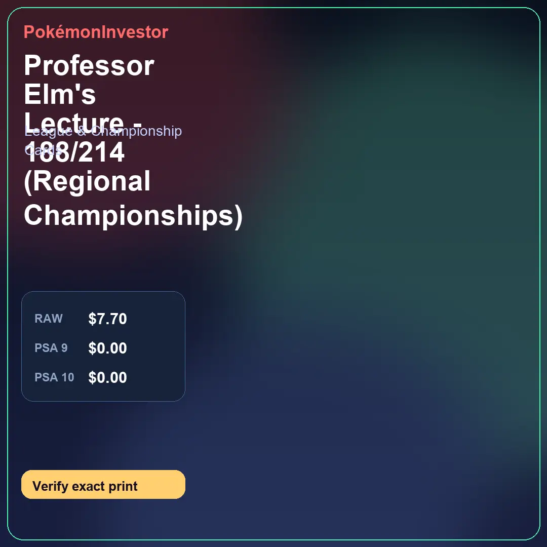 Card research image for Professor Elm's Lecture - 188/214 (Regional Championships)