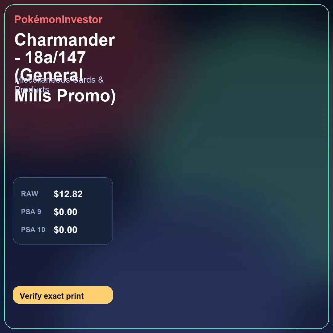 Card research image for Charmander - 18a/147 (General Mills Promo)