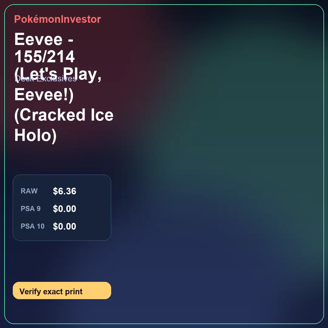 Card research image for Eevee - 155/214 (Let's Play, Eevee!) (Cracked Ice Holo)