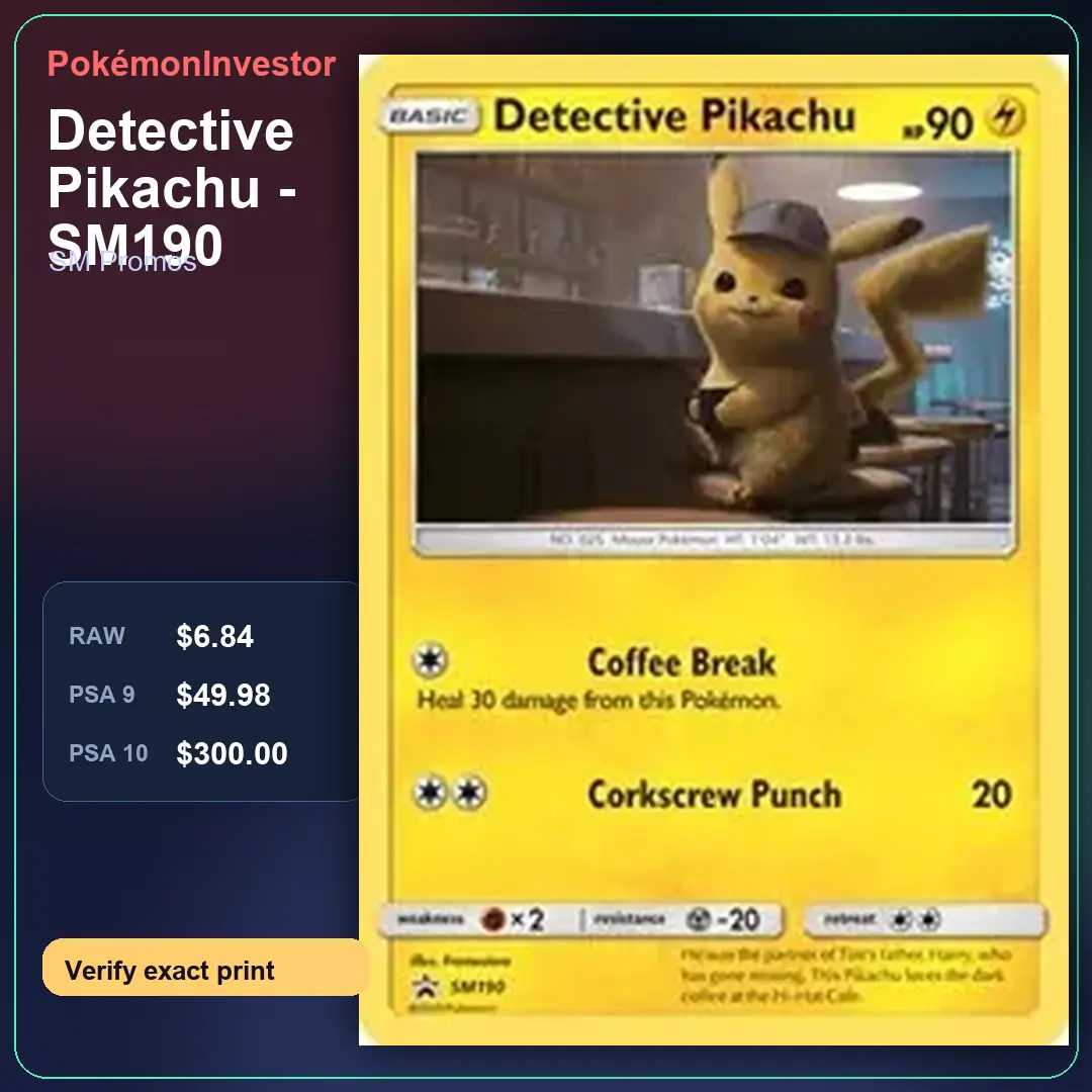 Card research image for Detective Pikachu - SM190