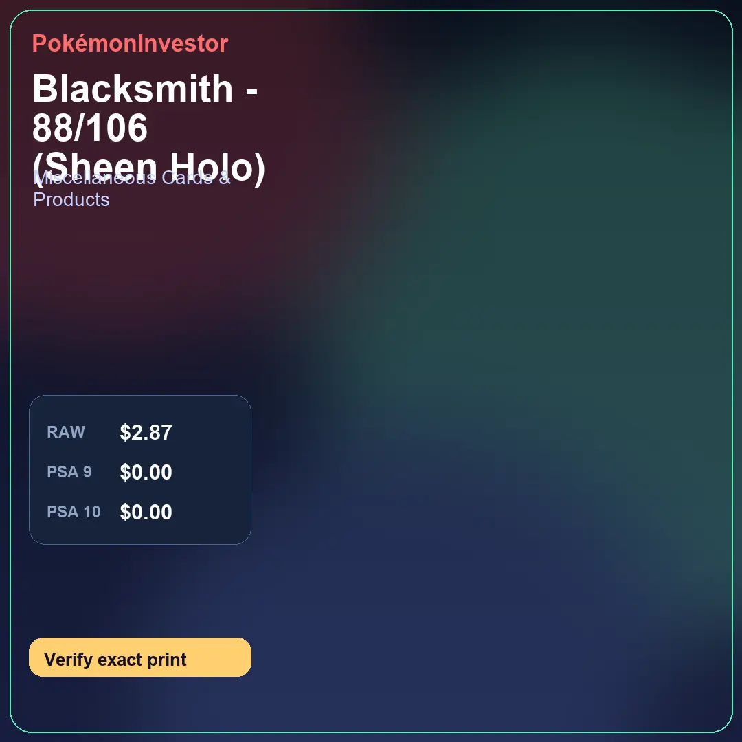 Card research image for Blacksmith - 88/106 (Sheen Holo)