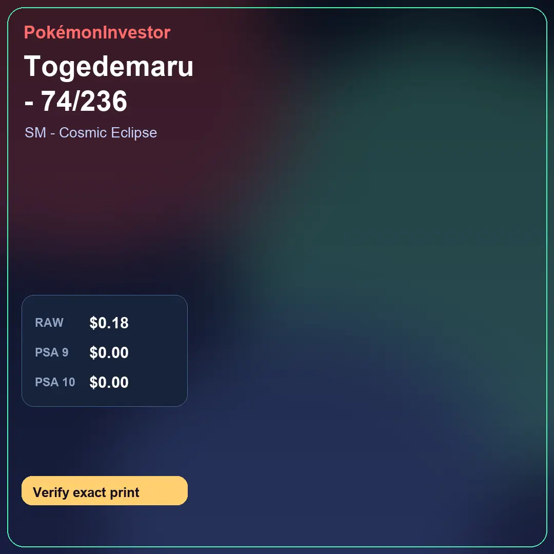 Card research image for Togedemaru - 74/236