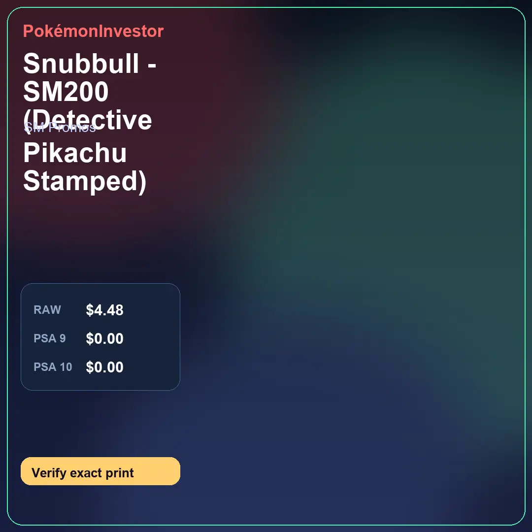 Card research image for Snubbull - SM200 (Detective Pikachu Stamped)