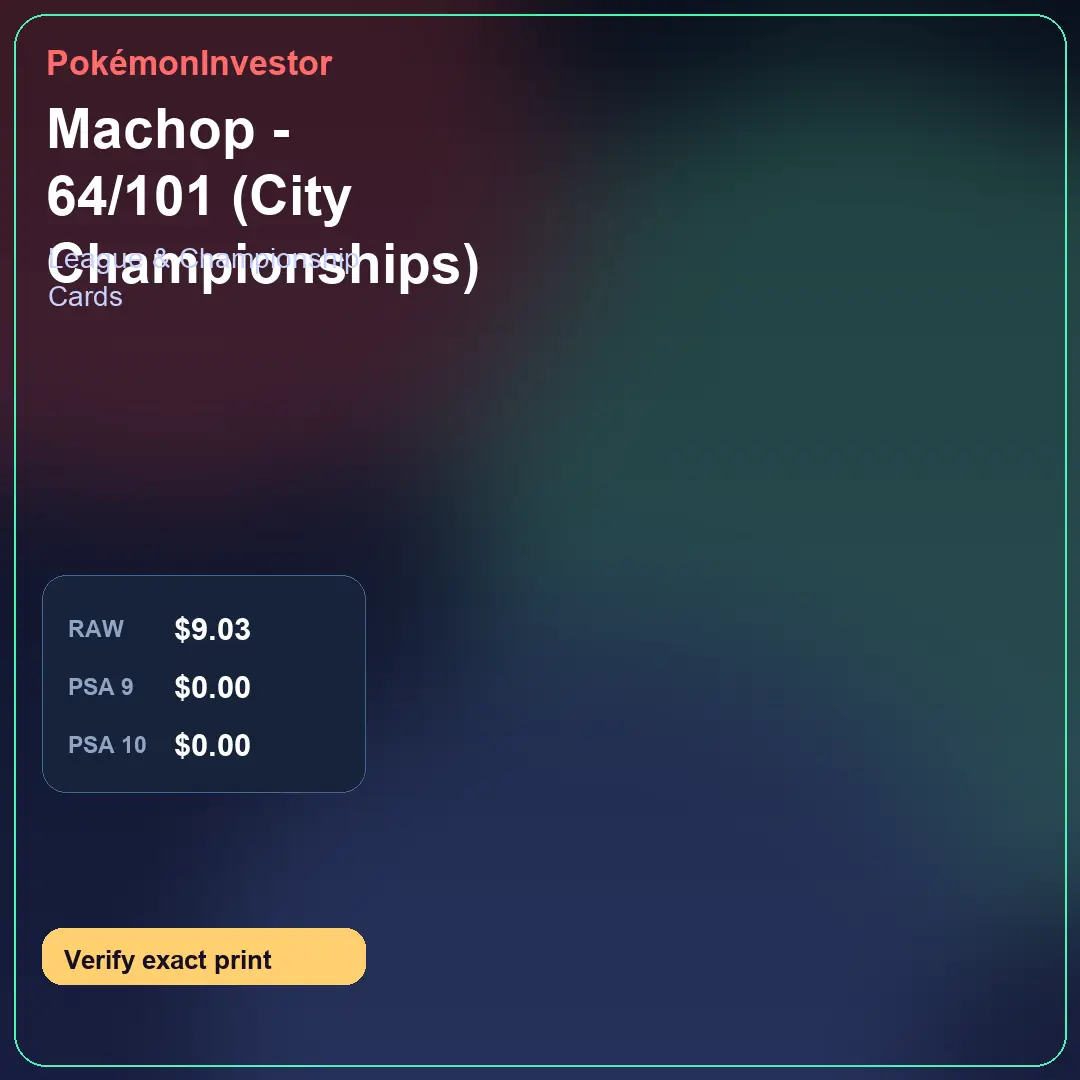 Card research image for Machop - 64/101 (City Championships)