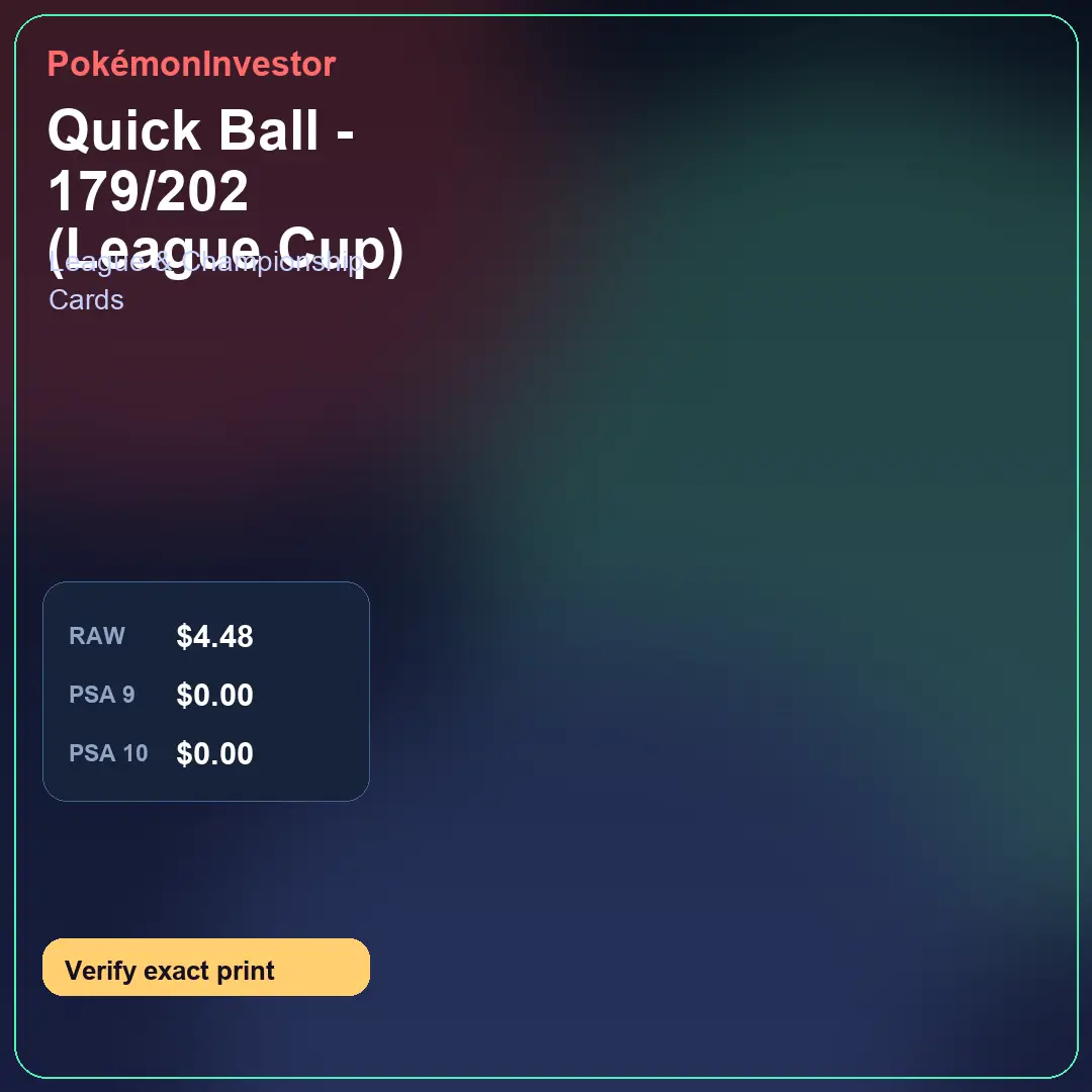 Card research image for Quick Ball - 179/202 (League Cup)