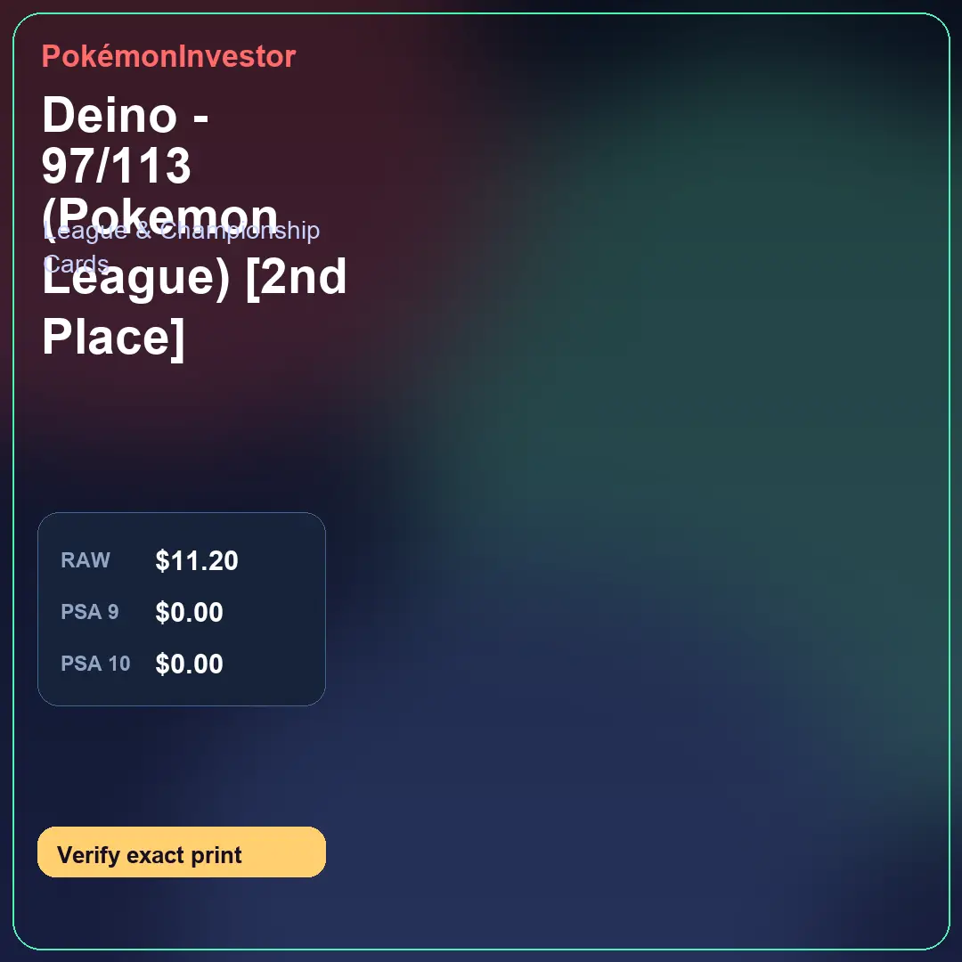 Card research image for Deino - 97/113 (Pokemon League) [2nd Place]