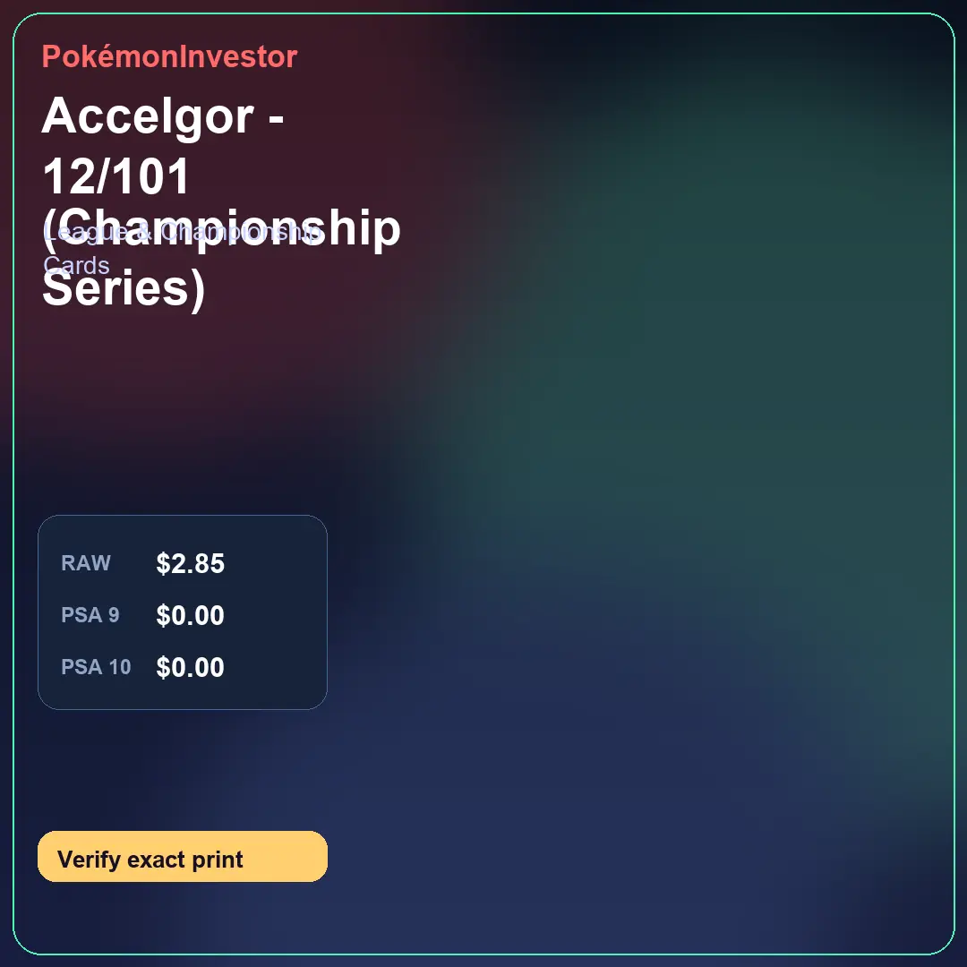 Card research image for Accelgor - 12/101 (Championship Series)