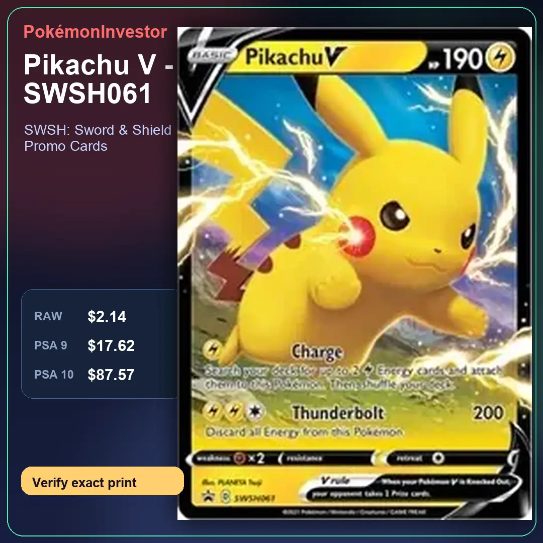 Card research image for Pikachu V - SWSH061