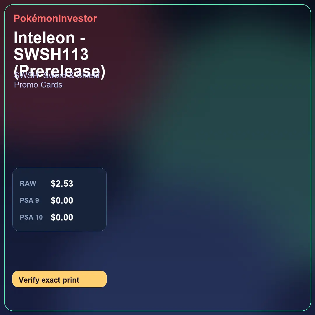 Card research image for Inteleon - SWSH113 (Prerelease)