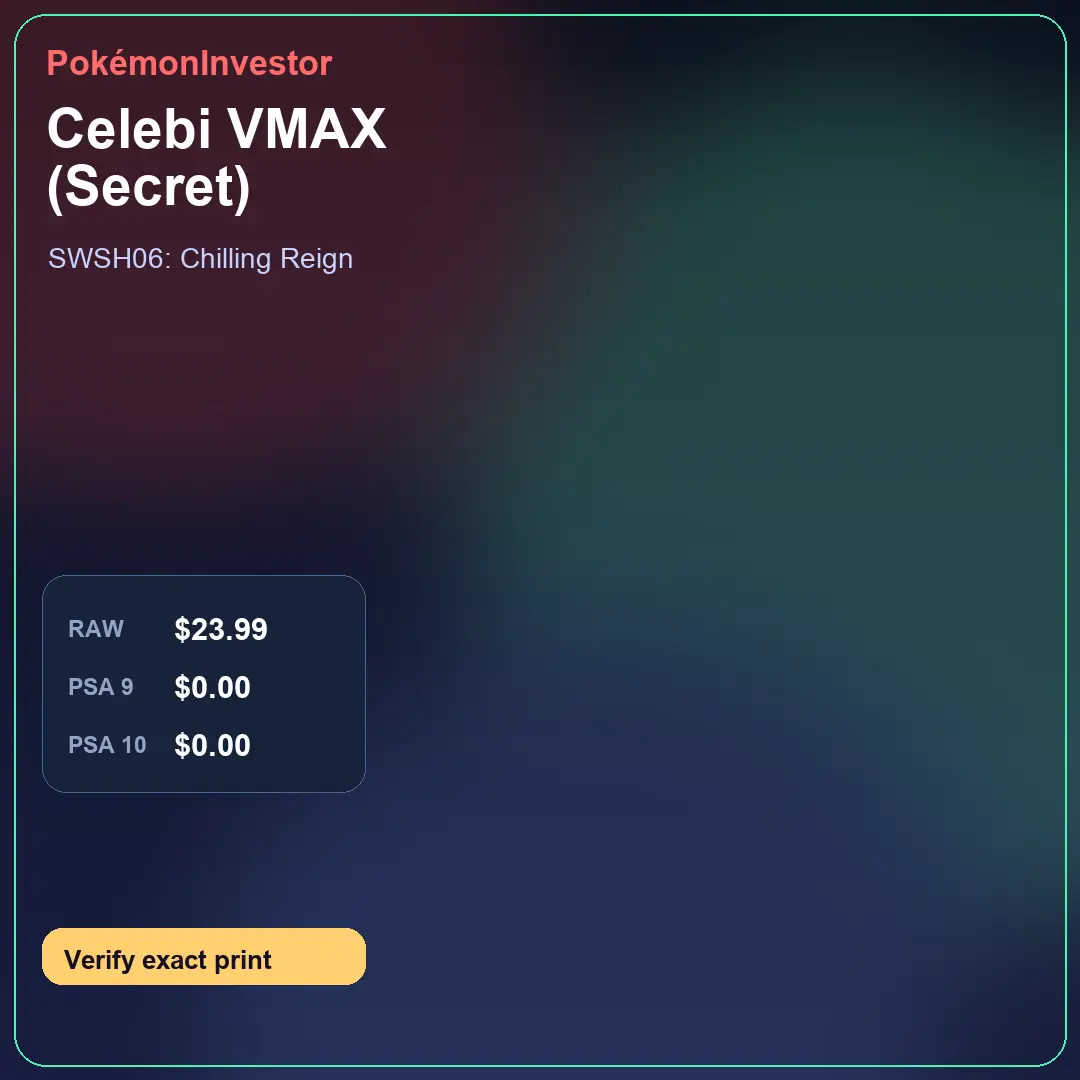 Card research image for Celebi VMAX (Secret)