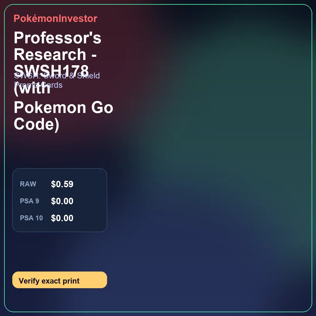 Card research image for Professor's Research - SWSH178 (with Pokemon Go Code)