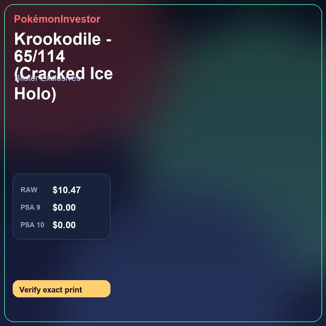 Card research image for Krookodile - 65/114 (Cracked Ice Holo)