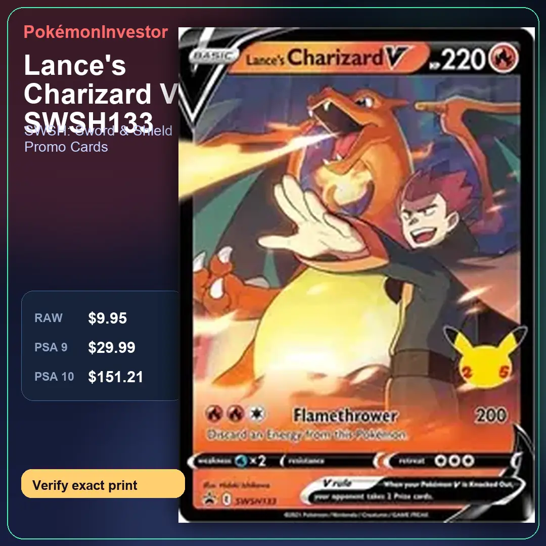 Card research image for Lance's Charizard V - SWSH133