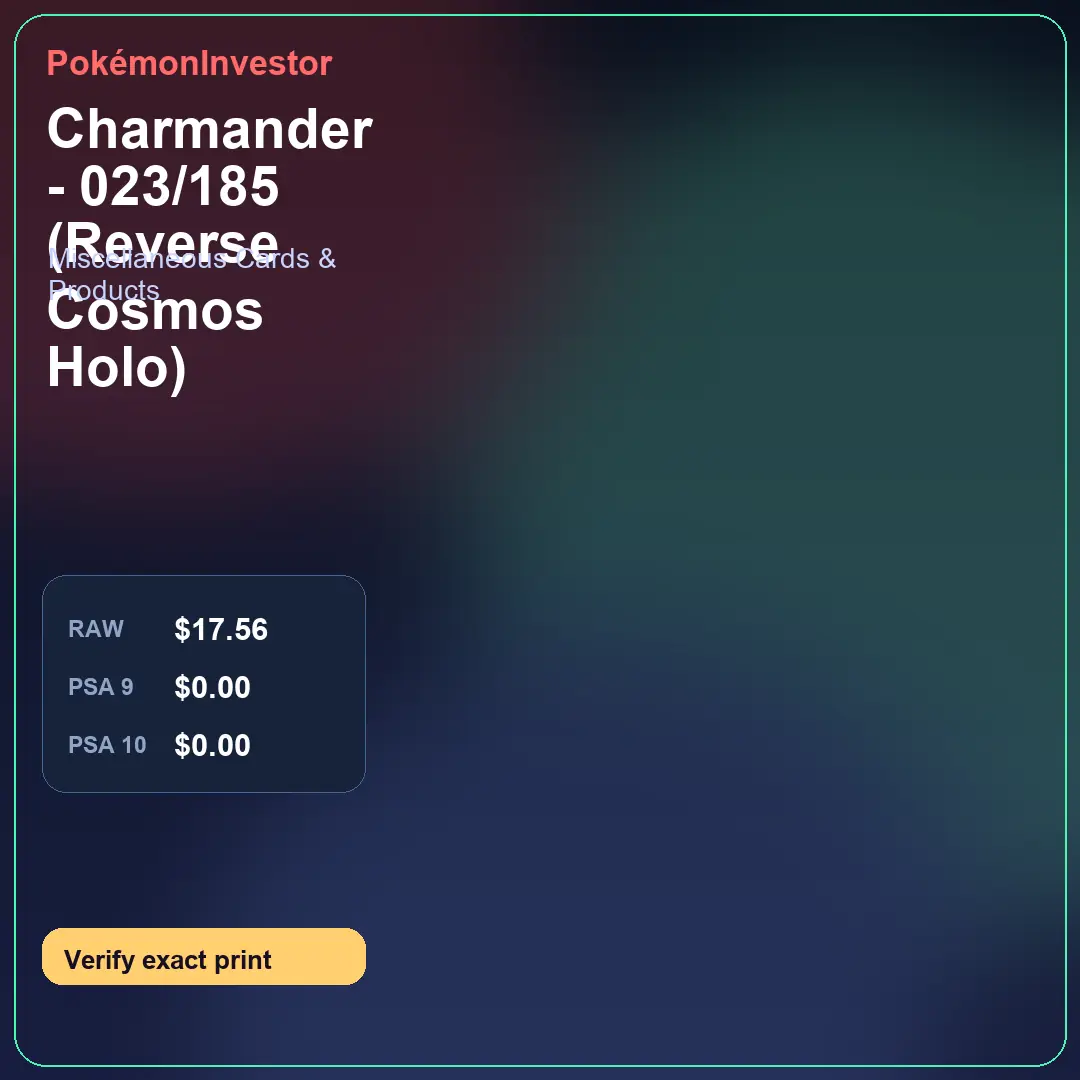 Card research image for Charmander - 023/185 (Reverse Cosmos Holo)
