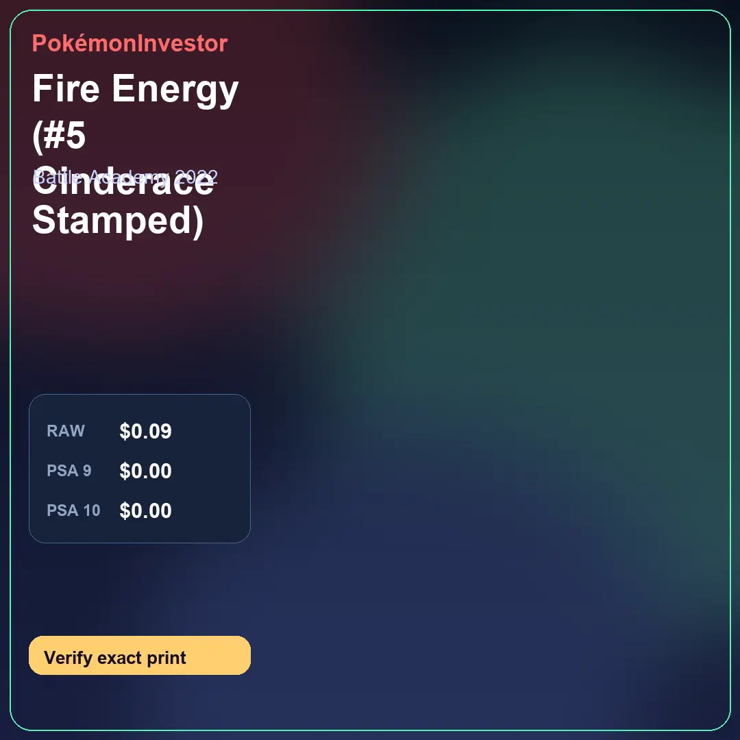 Card research image for Fire Energy (#5 Cinderace Stamped)