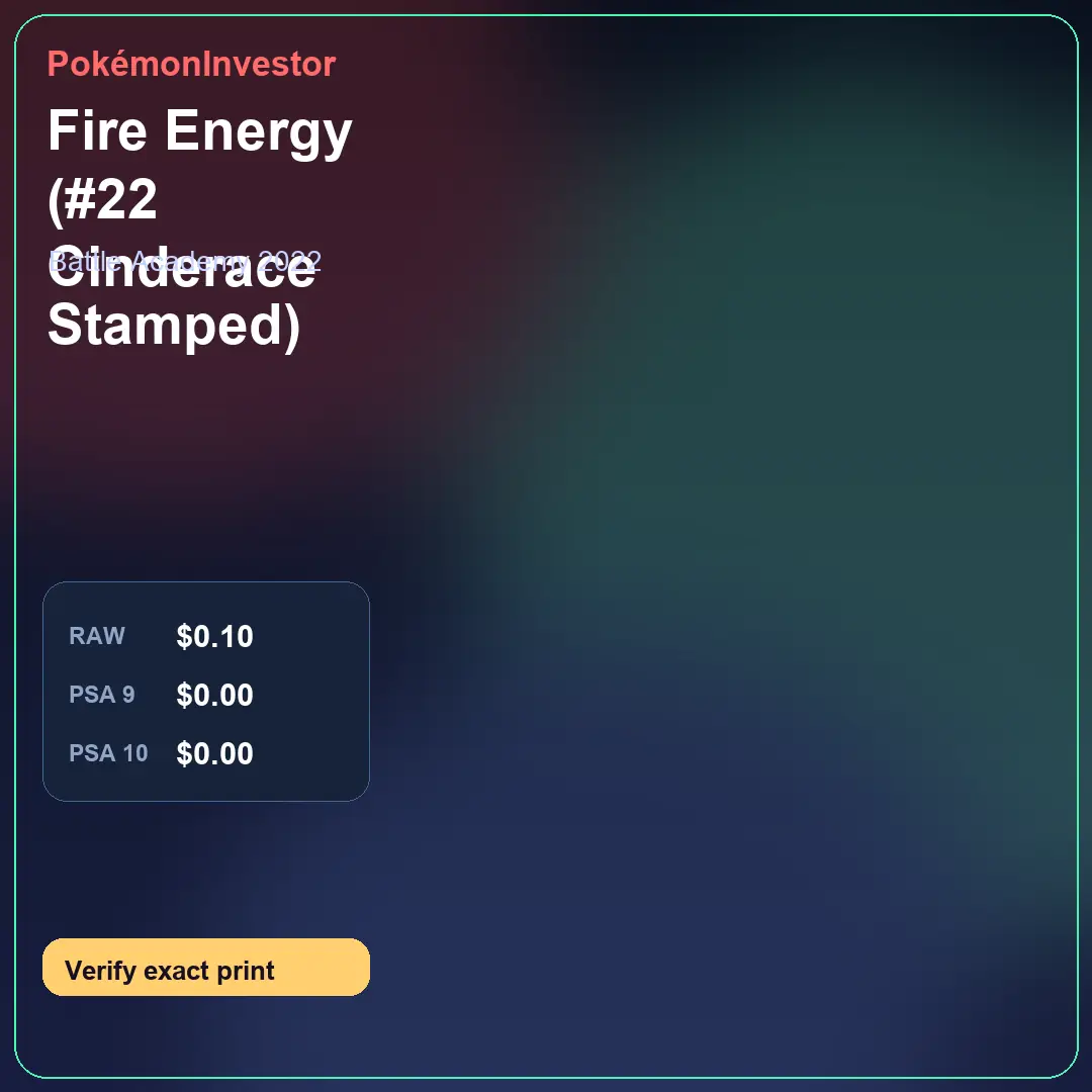 Card research image for Fire Energy (#22 Cinderace Stamped)